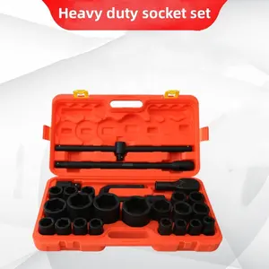 Heavy Duty Pneumatic Socket Set 3/4 Inch 1 Inch 1/2 Inch Auto Repair Tool Set 8-26 Pieces Hexagonal Plum Blossom Square