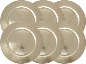 Platos y bases redondos clásicos plateados de goma ecológica para cargadores - Product Image 2
