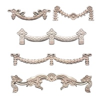 Appliques sculptées en bois massif naturel, style européen, design traditionnel, non peintes, pour portes, salons et extérieurs