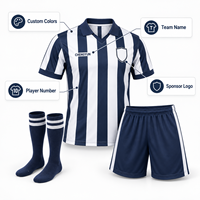 Ensemble de maillots de football rayés classiques personnalisés pour la maison, uniforme d'équipe de football entièrement sublimé, club OEM