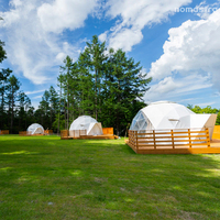 Dôme géodésique permanent d'extérieur : Tente préfabriquée en PVC pour hôtels et campings de glamping, tente de camping sphérique de luxe