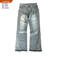 Jean en denim coupe évasée personnalisé pour homme – Qualité supérieure, style décontracté et urbain, bords effilochés et effet usé