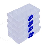 10 Boîtes de rangement rectangulaires transparentes écologiques brillantes en plastique pour maquillage, amovibles, avec élastiques de finition DIY