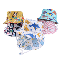 Chapeau Bob Unisexe pour Enfants, Imprimé Animaux de Dessin Animé, Décontracté, pour Voyage, 4 Tailles, Protection Solaire - Vente en Gros, Sélection Transfrontalière