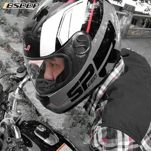 패션 블루 화이트 레드 ABS 오토바이 전문 레이싱 헬멧 헬름 안전 전체 얼굴 hjc 헬멧 자전거 헬멧