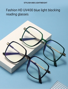 Venta al Por Mayor de Nuevas <span class=keywords><strong>Gafas</strong></span> de <span class=keywords><strong>Presbicia</strong></span> con Montura Óptica Grande Antiluz Azul y Logotipo Personalizado a la Moda para Hombres y Mujeres, 0.75 2.25 1.25 - Product Image 2