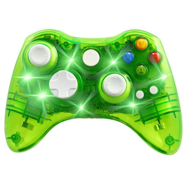 Gamepad Transparent Wireless Controller for Xbox 360 Game Console Gamepad Clear Wireless Controller LED Remote Control