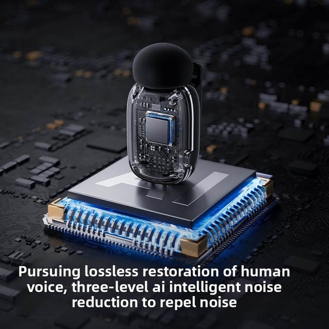 For Mini Black Wireless Lavalier Microphone with Noise Reduction Type-C Charging for Live Streaming & Mobile Phone Recording