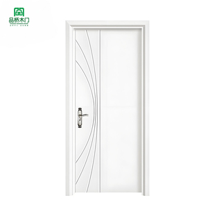 باب خشبي مخصص بتصميم بسيط للمداخل الداخلية للفلل والشقق، مقاوم للماء وعازل للصوت ومطلي - Product Image 2