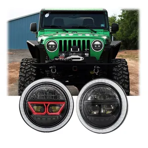 High Low Beam 5/7 Inch Round Led Headlight For Jeep Wrangler Harley Offroad Car Waterproof Led Headlight With Drl