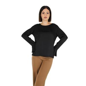 Blusa de mujer de manga larga, color negro camel, informal, para el trabajo y uso diario - Product Image 2