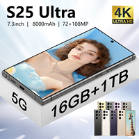 Smartphone 5G Original S25 Ultra 2025 12 Go + 512 Go Double SIM Connectivité 5G Téléphone Mobile Haute Technologie avec Charge Rapide 65W