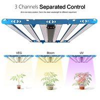 KingBrite T55 Pro 800W Samsung LM301H EVO LED Grow Light avec télécommande, 3 canaux à intensité réglable séparément, programmation pour VEG BLOOM UV