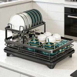 ชั้นวางจานสแตนเลสขนาดใหญ่ทรงสี่เหลี่ยม แห้งเร็ว สำหรับจัดเก็บอุปกรณ์ครัว ชาม ตะเกียบ - Product Image 5