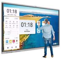 لوحات ذكية تفاعلية رقمية بشاشة LCD بدقة 4K للتدريس في المدارس، متوفرة بأحجام 55 و65 و75 و85 و86 و98 و110 بوصة، سبورة بيضاء تفاعلية مسطحة