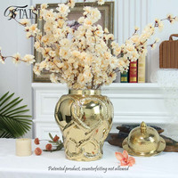 J288SA Vente en gros de pots de gingembre en argent pour décoration de maison nordique vases serpent en céramique de luxe en porcelaine pour arrangement de fleurs