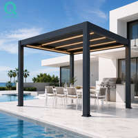 Pergola en aluminium à lames orientables, de qualité commerciale, résistante aux intempéries, avec commande électrique intelligente, pour un espace de vie luxueux