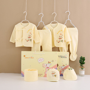 Set di biancheria intima neonato in cotone a sette pezzi Casual in stile monaco per <span class=keywords><strong>0</strong></span>-3 <span class=keywords><strong>mesi</strong></span> <span class=keywords><strong>vestiti</strong></span> invernali per bambini con motivo a cartone animato - Product Image 4