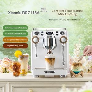 Machine à café semi-automatique professionnelle DHRON <span class=keywords><strong>DILAN</strong></span> Mavericks 7118A en acier inoxydable, petite machine à café commerciale italienne pour le thé au lait - Product Image 3