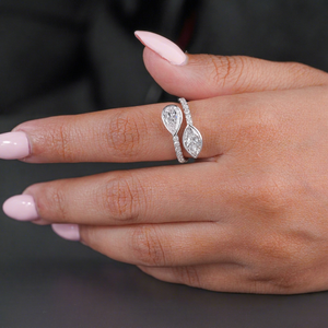 Twist Design White Water Drop Shaped Crystal <b>Finger</b> <b>Rings</b> for Engagement Fashion Party Silver Plated <b>Rings</b> for Women - Product Image 1