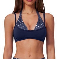 Soutien-gorge de sport deux pièces pour femme, design contrastant, col halter, haute élasticité, respirant, pour le fitness et la gym