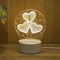 Lampes LED à illusion 3D modernes Mini lampe acrylique chaude de dessin animé créatif pour lampes de nuit de bureau avec alimentation enfichable Matériau ABS Moyen