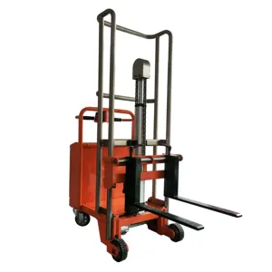 Đi Bộ Điện Điện Xi Lanh Nâng Mini Cụt Chân Đầy Đủ Điện Stacker Xe Nâng Pallet