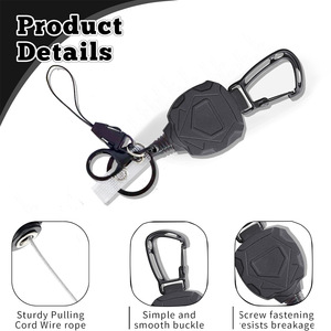 TikTok cross-border diamond-shaped <b>ID</b> card <b>holder</b> with heavy-duty tactical badge roll keychain - Product Image 3