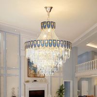 Grand lustre de plafond en or long, luminaire suspendu de luxe pour salon, hall d'hôtel, moderne, grand cristal K9, matériel réglable en hauteur