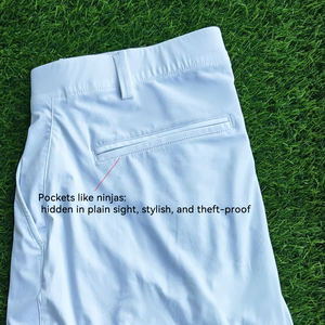 Logo personnalisé, haute qualité, décontracté, en laine, confortable, élastique, séchage rapide, respirant, bouton, fermeture éclair, pantalon de sport pour homme, course à pied, golf - Product Image 5