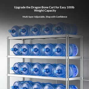 Scaffale Rettangolare da Cucina in Acciaio Inossidabile, Scaffalatura a 4 Ripiani Rinforzata, Mobile Contenitore da Terra, <span class=keywords><strong>Unit</strong></span>à Organizzativa - Product Image 3