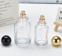 Botol Semprot Parfum Kaca Transparan dengan Pompa Semprot, Sablon, Multi-Kapasitas (30ml/50ml/100ml), Logo Custom untuk Kosmetik