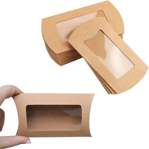 Caja de Embalaje de Papel Kraft Mini con Ventana Transparente, Caja de Regalo para Dulces, Chocolates, Panadería, Exhibición de Bodas - Product Image 1