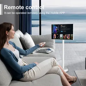 हॉट सेल मल्टी पॉइंट इनसेल फ्लैट कैपेसिटिव टच स्क्रीन टीवी स्मार्ट एंड्रॉइड डिस्प्ले 21.5 इंच रोलेबल पोर्टेबल स्मार्ट स्क्रीन