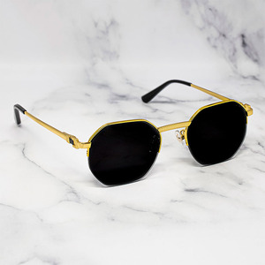 Lunettes de soleil demi-cerclées LMA de qualité supérieure pour hommes et femmes, monture métallique argentée et dorée, verres dégradés UV400, personnalisables, lunettes haut de gamme - Product Image 5