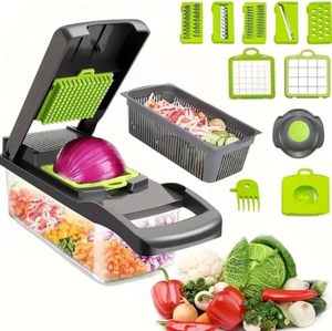 Wholesale Eco-Friendly Dishwasher Safe Multipurpose 15 In1 Dual Use Stainless Steel <b>Vegetable</b> Cutlery <b>Cutter</b> Dicing Kitchen Tool - Product Image 2