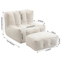Modernes Riesen-Cord-Modular-Sofa Klapp-und Sitzsack bett mit Stuhl-Shred-Memory-Foam-Füllstoff für das Wohnzimmer