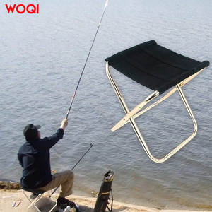 Silla plegable de aluminio Woqi para acampar al aire libre, rectangular, negra, portátil, para pesca, playa, picnic y jardín. - Product Image 1