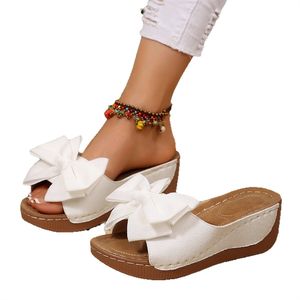 Nouvelle Collection 2026 – Sandales Compensées Décontractées pour Femmes avec Nœud Décoratif et Bout Ouvert – Confort Optimal - Product Image 4