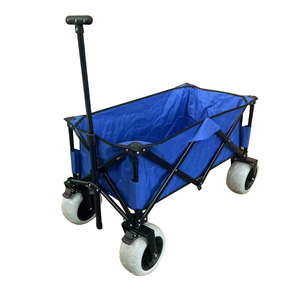 Carrito <span class=keywords><strong>de</strong></span> Playa con Ruedas Grandes, Carrito Plegable Todoterreno para Deportes al Aire Libre con Ruedas <span class=keywords><strong>de</strong></span> PU - Product Image 2