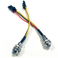 Lentille Diffuse F5 IP67 5V Pré-câblée avec Support en Cuivre Plaqué Nickel, Câble Multicolore 24AWG de 8mm, Nœuds de Pixels LED de 5mm, Voyant Lumineux
