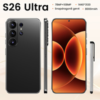 Téléphone S26 Ultra 5G débloqué, 108MP, double SIM, version mondiale, Android 15, écran plein 7,3 pouces, processeur Deca Core, CE FCC