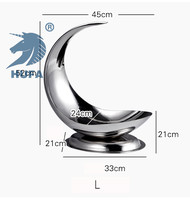 HUFA usine De Luxe Banquet De Mariage Décoratif Miroir Plaque Plat Unique Lune Fruits Plateau Argent En Acier Inoxydable