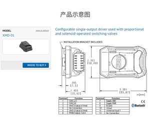 Pilote à sortie unique Configurable hydraulique XMD SUN XMD-01 XMD-02 utilisé avec des vannes de commutation proportionnelles et à solénoïde - Product Image 6