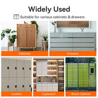 Serrure Intelligente Numérique en Bois à Batterie pour Armoire, avec Déverrouillage par Empreinte Digitale, NFC Sans Fil, pour Porte Coulissante de Sécurité Bébé et Chevet - Idéale pour Spa