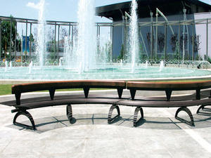 De acero públicos de larga Park Banco silla urbano 0utdoor muebles de hierro antiguo centro comercial curva de <span class=keywords><strong>Metal</strong></span> banco de jardín - Product Image 4