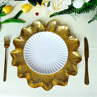 Assiettes de Présentation IMUWEN, Plateaux Décoratifs en Plastique, Motifs Feuilles, Finitions Électroplaquées, Style Américain, Luxe Léger, Décoration Vintage