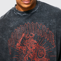 T-shirts col ras du cou en coton pour hommes, élégants, Hip Pop, poids lourd, imprimé, Vintage