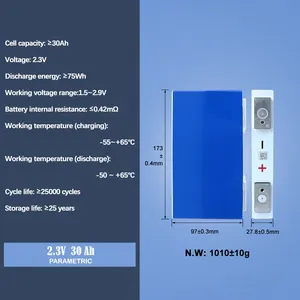 HAKADI Lithium Titanate 2.3V 30Ah LTO Prismatik Yinlong Baterai Isi Ulang untuk DIY 12V 24V 48V Power Bank Audio Mobil