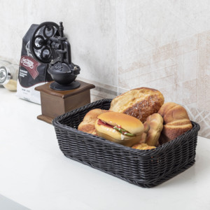 HBK cheap woven bakery tray flower basket of pe toilet tank cane rattan wicker storage basket for gifts